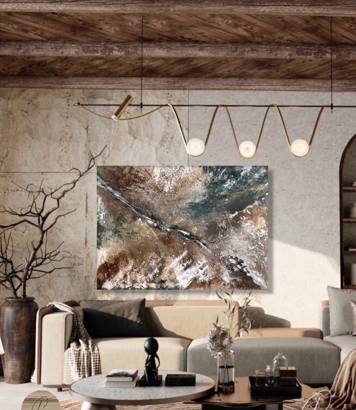 Veta de Oro hung in a room